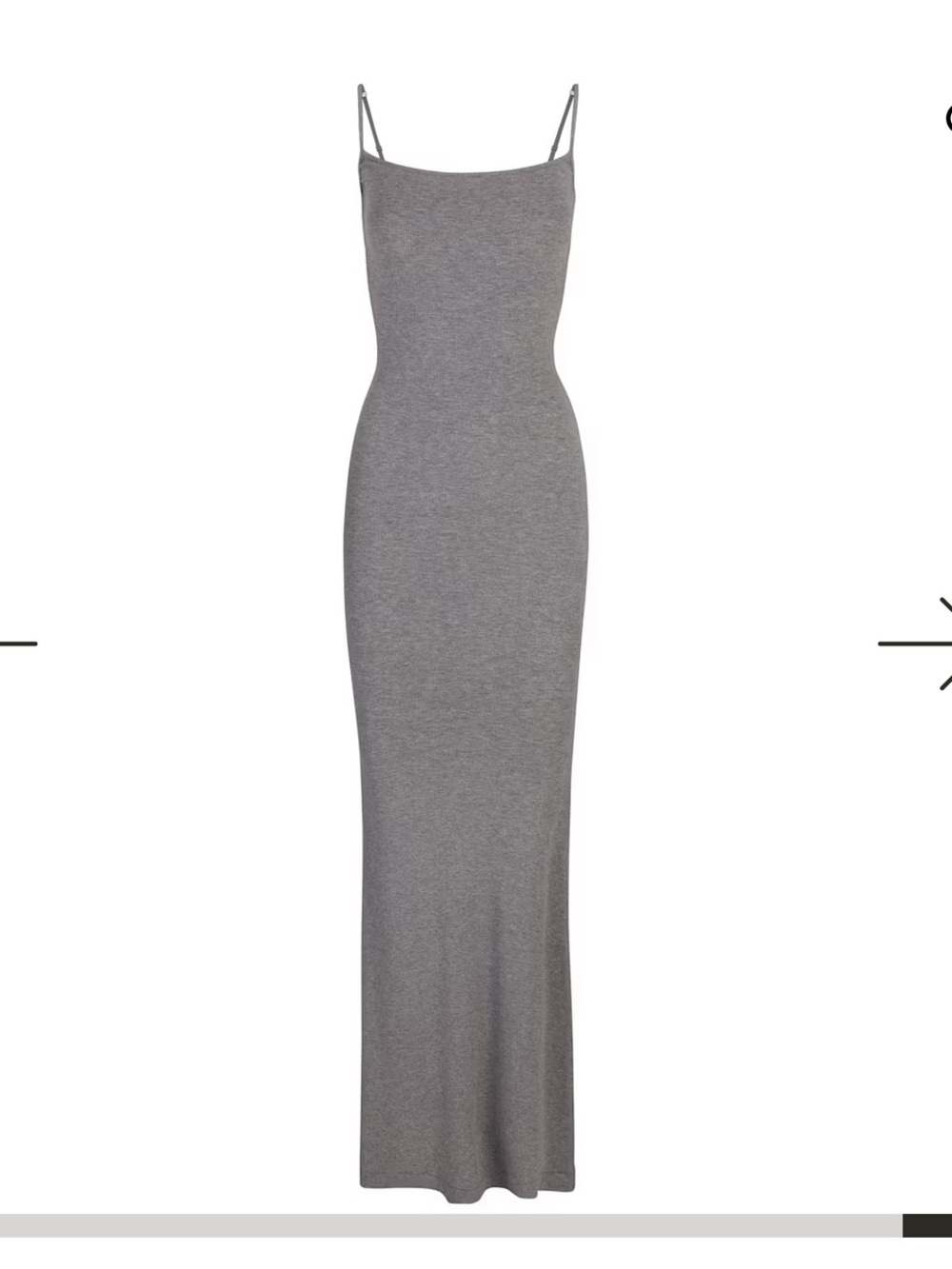 Skims Grey Spaghetti-Strap Maxi Dress